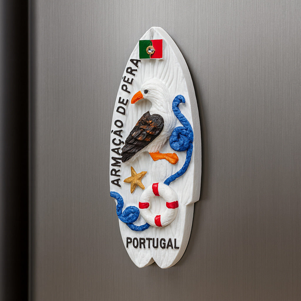 Decorative wall plaque with a bird design and text on a metallic surface