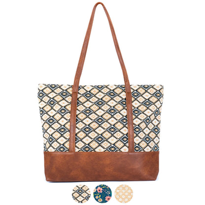 Bolso de corcho con asas de cuero vegano BAG-2371