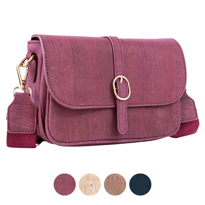 Elegante Umhängetasche aus Kork in Uni-Farbe für Damen BAG-2319