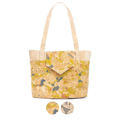 Kork Tragetasche mit geometrischem & mehrfarbigem Design BAGP-325