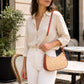 Boho-chice bedruckte Kork- & braune PU-Leder Umhängetasche BAG-2336-FGHI