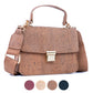 Elegante borsa a tracolla in sughero naturale con chiusura dorata BAG-2322