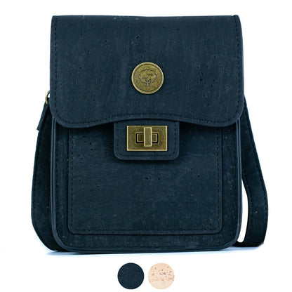 Cork Crossbody Phone Bag – Natural & Black Cork BAG-2360