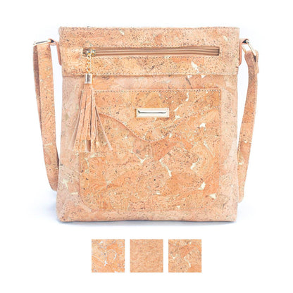 Women's Crossbody Bag in Natural Cork with Gold or Silver Accents BAG-2249