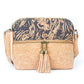 Bolso bandolera de corcho natural con borla y cremallera para mujer BAG-2291