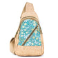Bandolera de corcho con panel frontal estampado BOLSO-2369
