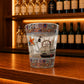 Decorative Albufeira shot glass with fishing boat illustration, anchor details, and vibrant Algarve-inspired Portuguese tile patterns