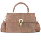 Elegant Black Cork Crossbody Bag with Gold Buckle and Cotton Strap BAG-2321