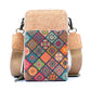 Natural Cork Women's Crossbody Phone Bag with Triple Zipper Design BAG-2311