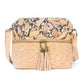 Bolso bandolera de corcho natural con borla y cremallera para mujer BAG-2291