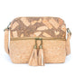 Bolso bandolera de corcho natural con borla y cremallera para mujer BAG-2291