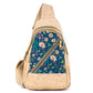 Bandolera de corcho con panel frontal estampado BOLSO-2369