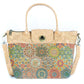 Cork Handbag –  Tile and Floral Pattern BAGD-611