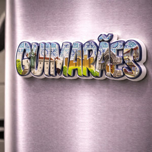 Guimarães Magnet with Historic Architecture and Tile-Inspired Design