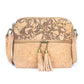 Bolso bandolera de corcho natural con borla y cremallera para mujer BAG-2291