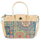 Cork Handbag –  Tile and Floral Pattern BAGD-611