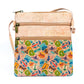 Cork Women's Double Zip Flower print Crossbody Bag BAG-2266