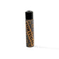 A lighter with a design featuring intricate patterns and the word "PORTUGAL" written vertically along the side. The lighter has a black top, a decorative base with an orange and black pattern reminiscent of traditional cork designs. The background is plain white.