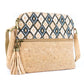 Bolso Bandolera de Corcho Natural para Mujer con Bolsillo de Cremallera y Borla BAG-2218