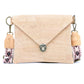 Cork Envelope Crossbody Bag with Interchangeable Strap - Vegan Clutch BAGP-354