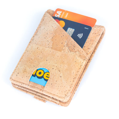 Billetera de Corcho Minimalista con Clip para Billetes Bloqueo RFID Plegable BAG-2276