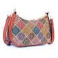 Bohemian Chic Printed Cork & Brown PU Leather Crossbody Bag BAG-2336