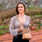Bolso bandolera de corcho natural con borla y cremallera para mujer BAG-2291