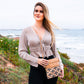 Cork Women's Double Zip Flower print Crossbody Bag BAG-2266