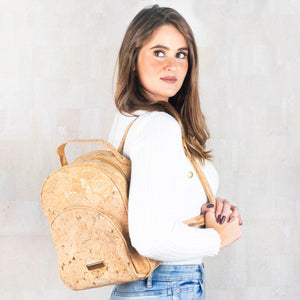 Natural cork Molten Gold Flap Daily ladies backpack BAG-2260