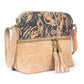 Bolso bandolera de corcho natural con borla y cremallera para mujer BAG-2291