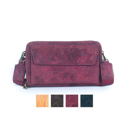 Stilvolle Kork Umhängetasche mit Fronttasche & Handytasche BAG-2271