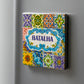Decorative tile with colorful patterns and 'Batalha' text on a gray background
