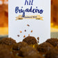 Front view of Portugal brigadeiro cooking kit packaging with traditional design and branding