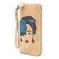 Abstract Frida Art Cork Zipper Wallet- BAG-2076