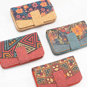 All cork women card wallet Colors cork Mini-Flap Printed Wallet –BAG-2222
