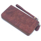 Brown Blue and black women cork card wallet with hand strap BAG-2206