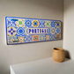 Portugal Decorative Metal Sign Souvenir with Multicolored Traditional Azulejo Tile Design