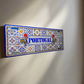 Cartel decorativo de metal de Portugal con diseño de azulejos y gallo de Barcelos
