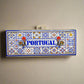 Cartel decorativo de metal de Portugal con diseño de azulejos y gallo de Barcelos