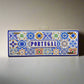 Portugal Decorative Metal Sign Souvenir with Multicolored Traditional Azulejo Tile Design