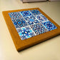 Portugal Cork Trivet with Blue Azulejo Tile Pattern