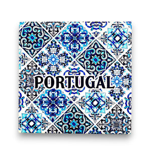 Decorative tile pattern with 'Portugal' text on a white background