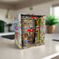 Colorful box with 'Portugal' text and traditional design on a white surface.