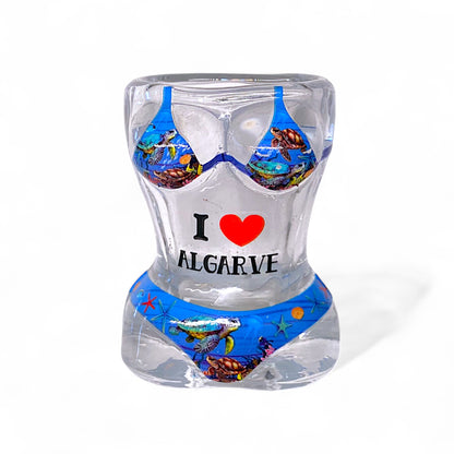 Algarve Shot Glass Souvenir - Woman-Shaped Design for Unique Bar Decor and Portuguese Flair