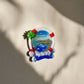 Madeira Fridge Magnet – Portugal Souvenir in Lifesaver Design with Ocean View and Palm Tree