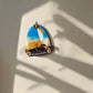 Aimant de réfrigérateur Quarteira – Souvenir du Portugal avec motif voilier, mouette et plage