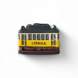 Lisbon Fridge Magnet – Portugal Souvenir Featuring the Iconic Yellow Tram in 3D Relief