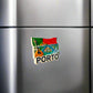 Porto Fridge Magnet – Portugal Souvenir with Bridge, Guitar and National Flag Design