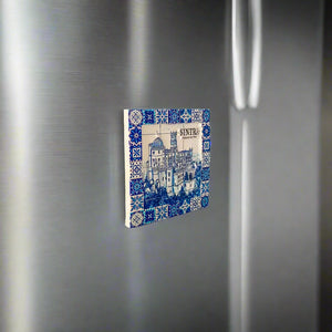 Sintra Fridge Magnet – Pena Palace Portugal Souvenir with Traditional Blue Tile Design