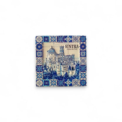 Sintra Fridge Magnet – Pena Palace Portugal Souvenir with Traditional Blue Tile Design